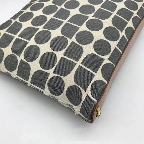 Kate Spade Gray Canvas Vintage Geometric Print Shoulder Bag - Picture 9 of 11